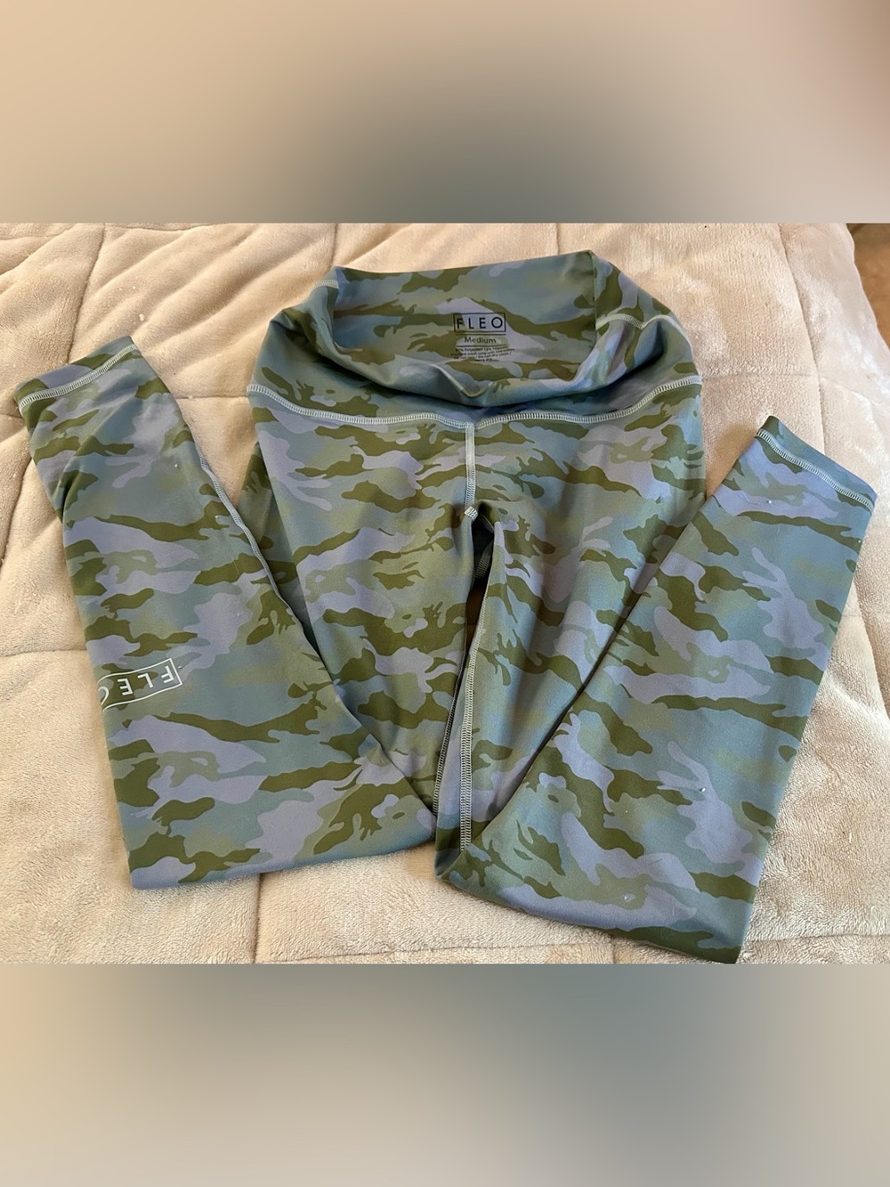Fleo Olive & Sage Camo Kids Leggings